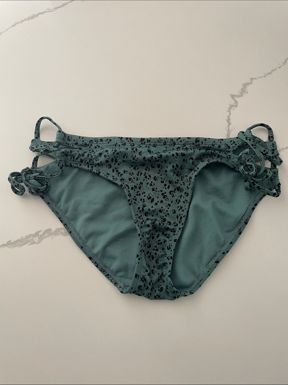 all in motion Teal Green Dotted Side-Tie Bikini Bottoms
